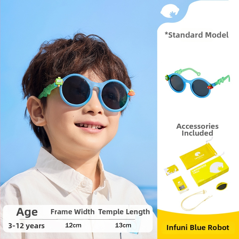 Bērnu saulesbrilles Lemonkid polarizētas UV400 ar riņķveida rāmi TAC lēcas