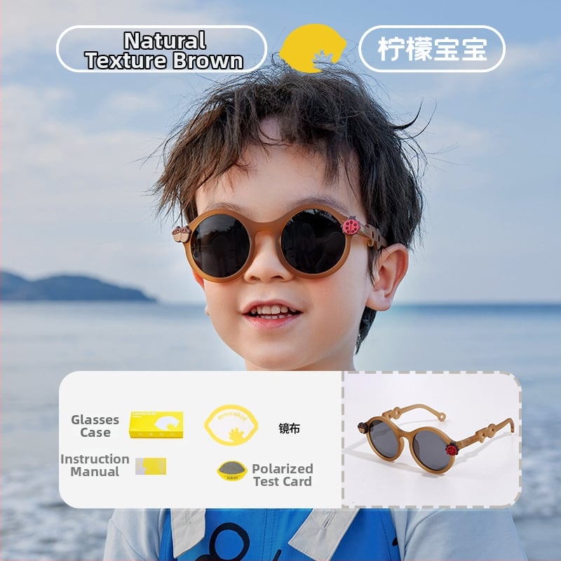 Bērnu saulesbrilles Lemonkid polarizētas UV400 ar riņķveida rāmi TAC lēcas