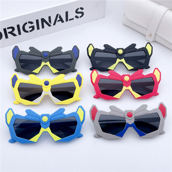 Bērnu saulesbrilles ar robota dizainu, nepolarizētas, UV400, lēcas no sveķiem, rāmis PC