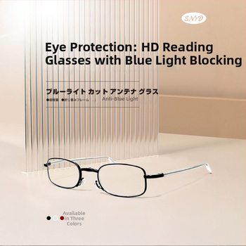 Lasīšanas brilles ar metāla rāmi, lēcas no sveķiem, pret zilās gaismas iedarbību, pilnais rāmis, unisex