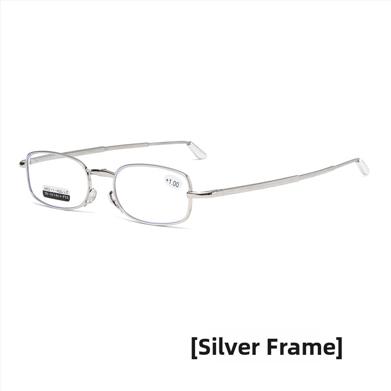 Lasīšanas brilles ar metāla rāmi, lēcas no sveķiem, pret zilās gaismas iedarbību, pilnais rāmis, unisex