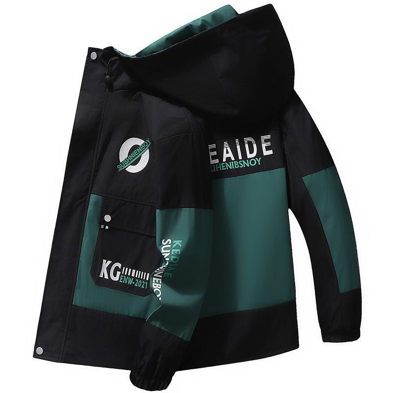 Puuvillane kapuutsiga jak, korea stiilis, kitsas vöökoht, ühekordne sulgemine, puuvillane täidis