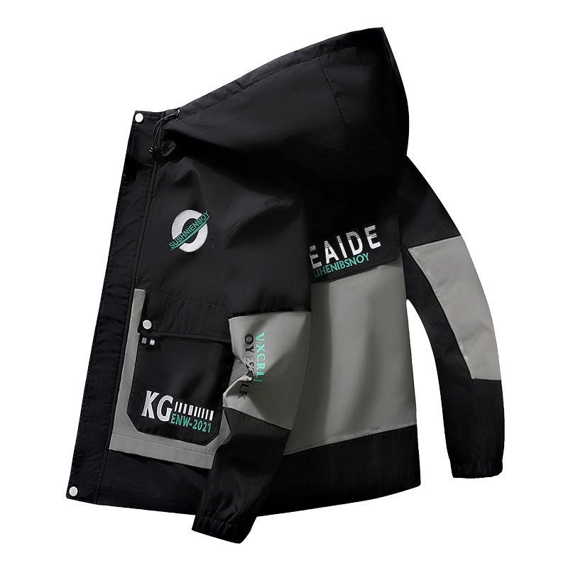 Puuvillane kapuutsiga jak, korea stiilis, kitsas vöökoht, ühekordne sulgemine, puuvillane täidis