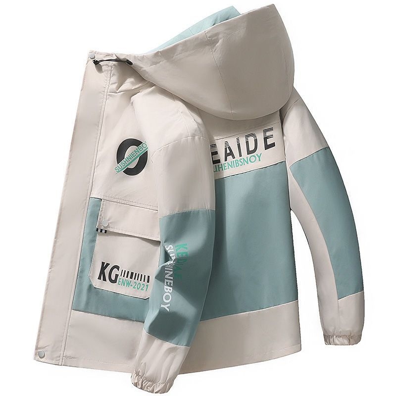 Puuvillane kapuutsiga jak, korea stiilis, kitsas vöökoht, ühekordne sulgemine, puuvillane täidis