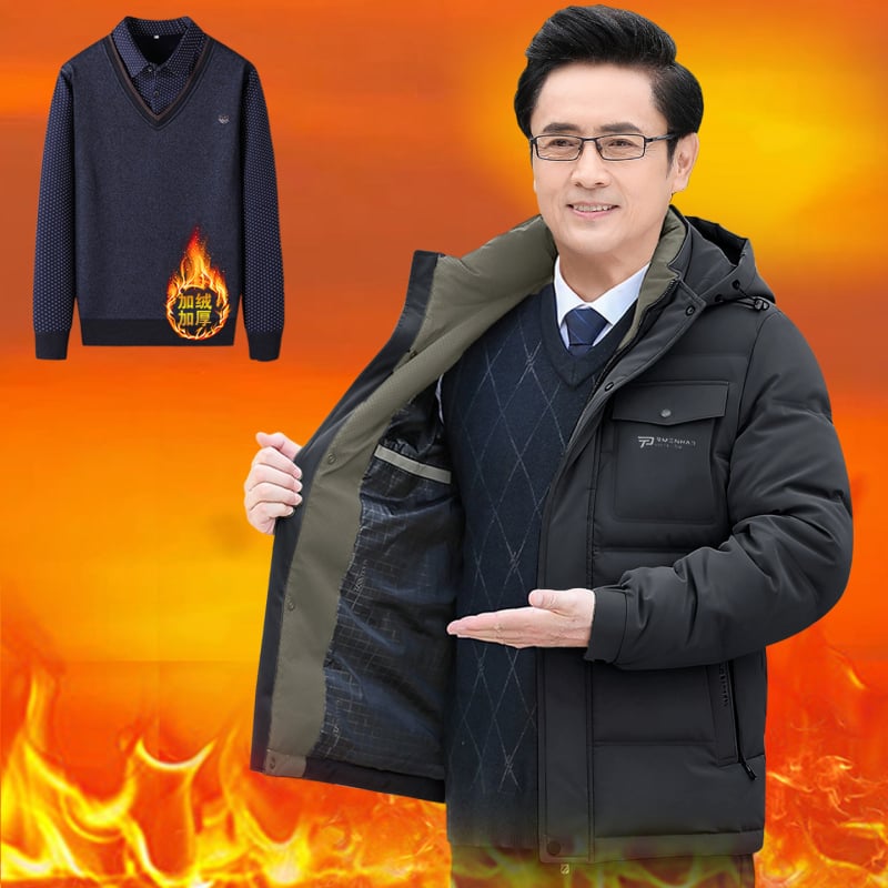 Jachetă de iarnă pentru bărbați, cu glugă și umplutură din poliester, lungime medie, închidere cu fermoar, căptușeală detașabilă, multe buzunare cu fermoar, guler înalt