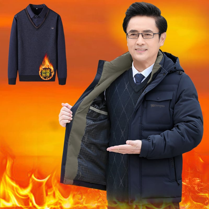 Jachetă de iarnă pentru bărbați, cu glugă și umplutură din poliester, lungime medie, închidere cu fermoar, căptușeală detașabilă, multe buzunare cu fermoar, guler înalt