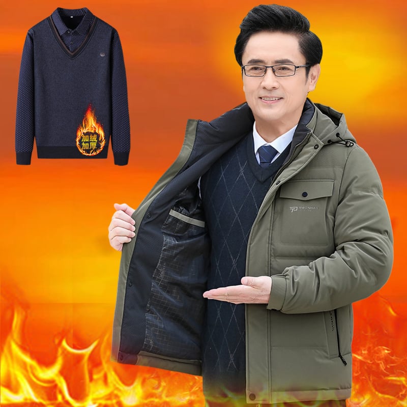 Jachetă de iarnă pentru bărbați, cu glugă și umplutură din poliester, lungime medie, închidere cu fermoar, căptușeală detașabilă, multe buzunare cu fermoar, guler înalt