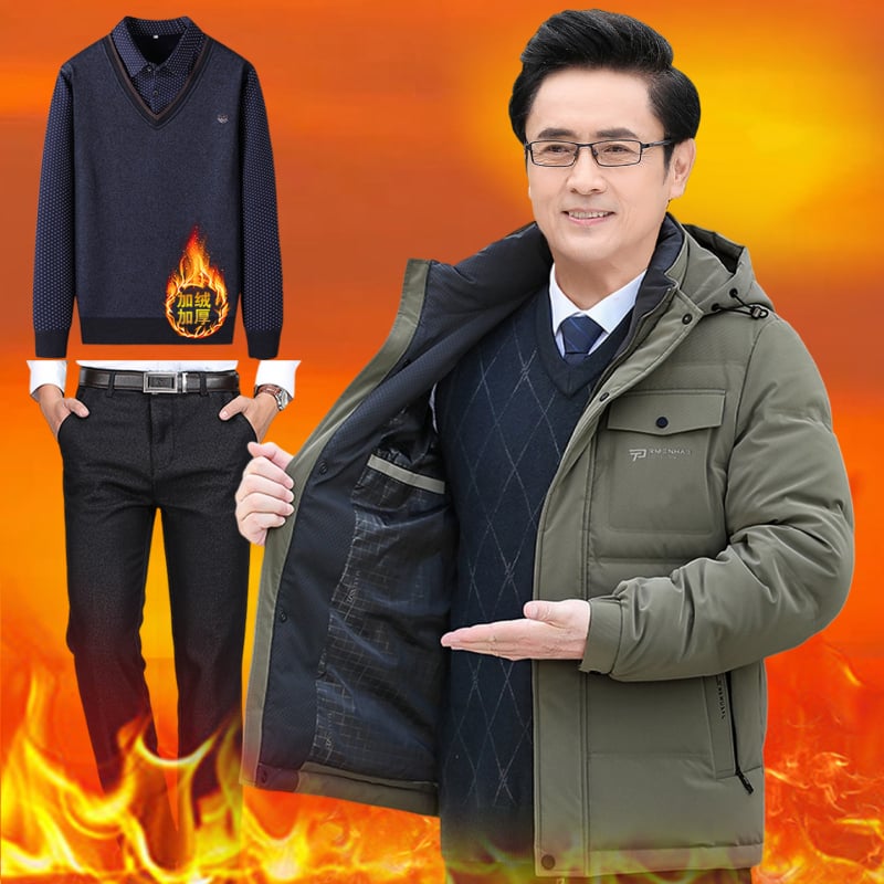 Jachetă de iarnă pentru bărbați, cu glugă și umplutură din poliester, lungime medie, închidere cu fermoar, căptușeală detașabilă, multe buzunare cu fermoar, guler înalt