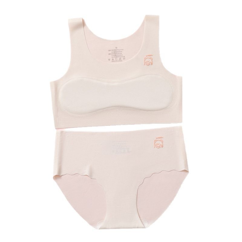 Детски комплект бельо за лято – безшевна жилетка и долнище за момичета 12–15 г., Ice Silk плат, основна тъкан Nylon, подплата вискоза, фиксирани двойни презрамки, удобен