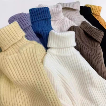 Vaikų megztinis su aukštu kaklu, korejiško stiliaus, ilgomis rankovėmis, vienos spalvos, skirtas vaikams 3-8 metų, medžiaga: medvilnė ir poliesteris (50% poliesterio)