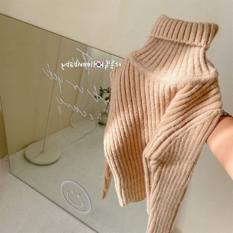 Vaikų megztinis su aukštu kaklu, korejiško stiliaus, ilgomis rankovėmis, vienos spalvos, skirtas vaikams 3-8 metų, medžiaga: medvilnė ir poliesteris (50% poliesterio)