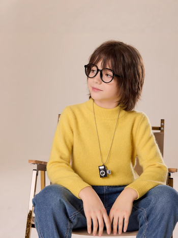 Vaikų kašmyro megztinis, tirštas, universalus, ilgos rankovės