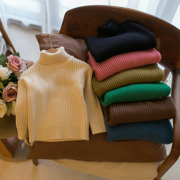 Vaikų megztinis Korėjietišku stiliumi, su fliso įdėklu, aukštu kaklu, ilgas rankoves (žiema, ruduo ir pavasaris)