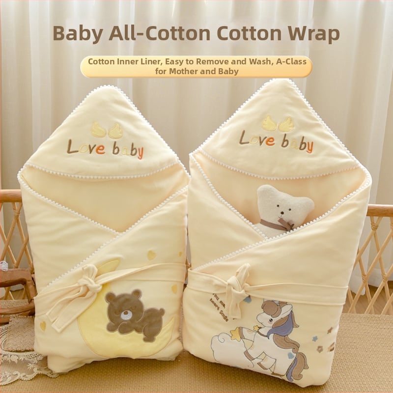 Tipo A 100% medvilninė kūdikio įvyniojimo pledas, medvilnės užpildas, medvilnės audinys, 0,55–1,0 kg, žiema