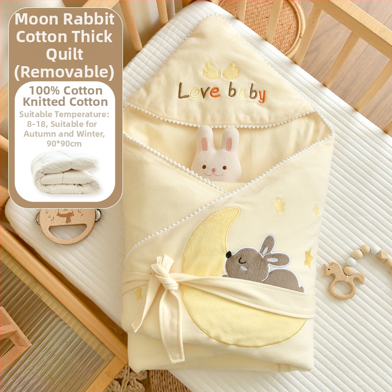 Tipo A 100% medvilninė kūdikio įvyniojimo pledas, medvilnės užpildas, medvilnės audinys, 0,55–1,0 kg, žiema