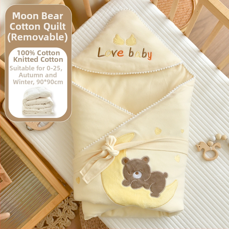 Tipo A 100% medvilninė kūdikio įvyniojimo pledas, medvilnės užpildas, medvilnės audinys, 0,55–1,0 kg, žiema