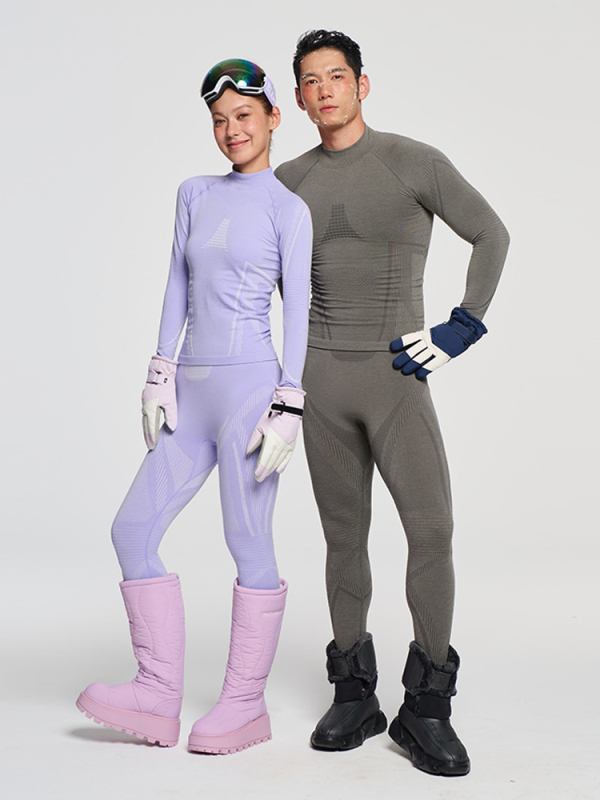 Unisex ātri žūstošs vilnas termālais komplekts ziemas, pavasara un rudens sportiem: slēpošana, riteņbraukšana, pārgājieni