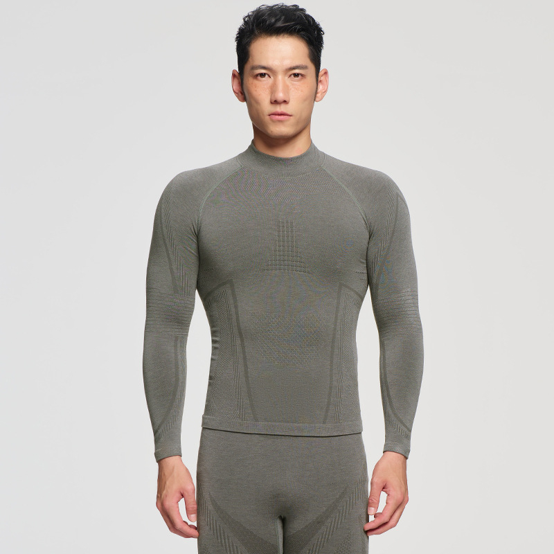 Unisex ātri žūstošs vilnas termālais komplekts ziemas, pavasara un rudens sportiem: slēpošana, riteņbraukšana, pārgājieni