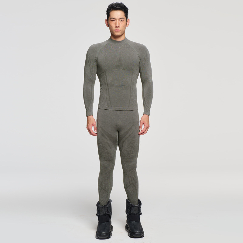Unisex ātri žūstošs vilnas termālais komplekts ziemas, pavasara un rudens sportiem: slēpošana, riteņbraukšana, pārgājieni