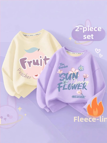 Vaikų flisinis džemperis su ilgomis rankovėmis, megztinio stiliaus, animacinis raštas, vilnos pamušalas