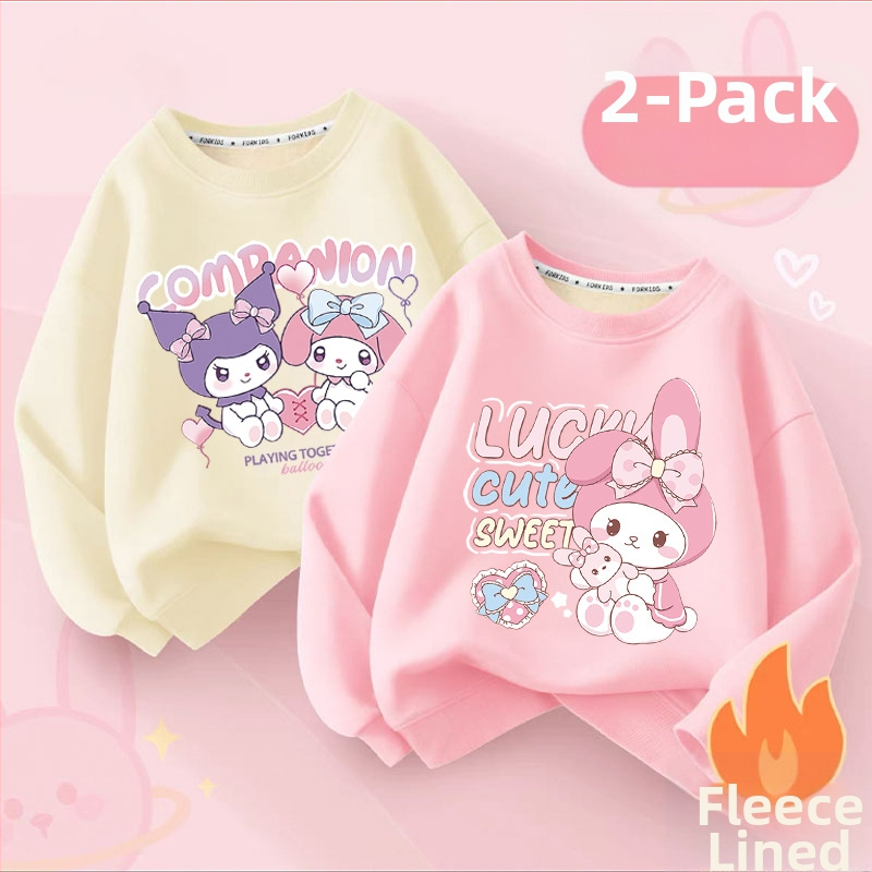 Vaikų flisinis džemperis su ilgomis rankovėmis, megztinio stiliaus, animacinis raštas, vilnos pamušalas