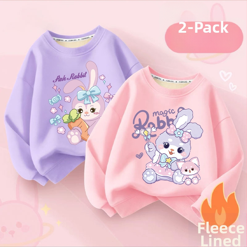 Vaikų flisinis džemperis su ilgomis rankovėmis, megztinio stiliaus, animacinis raštas, vilnos pamušalas