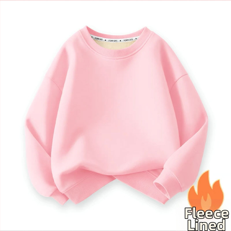 Vaikų flisinis džemperis su ilgomis rankovėmis, megztinio stiliaus, animacinis raštas, vilnos pamušalas