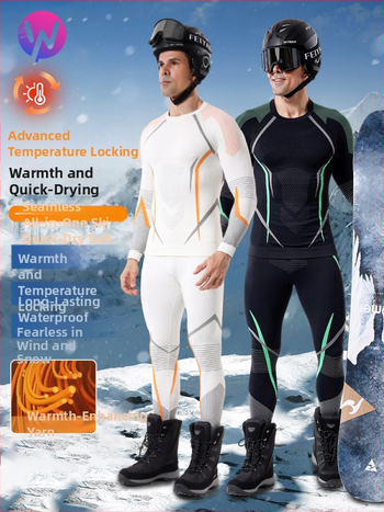 Vīriešu skiju bāzes slāņa komplekts ar ātru žāvēšanu – silts, mitrumu vadot, maisījuma šķiedras, piemērots ziemai, rudenim un pavasarim.