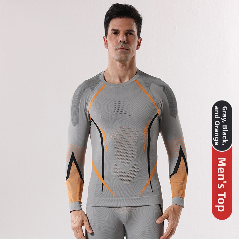 Vīriešu skiju bāzes slāņa komplekts ar ātru žāvēšanu – silts, mitrumu vadot, maisījuma šķiedras, piemērots ziemai, rudenim un pavasarim.