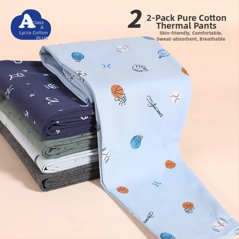 Chlapčenské dlhé nohavice z bavlny, stredný pás, 100% bavlna, jeseň-zima, vek 3–8 rokov