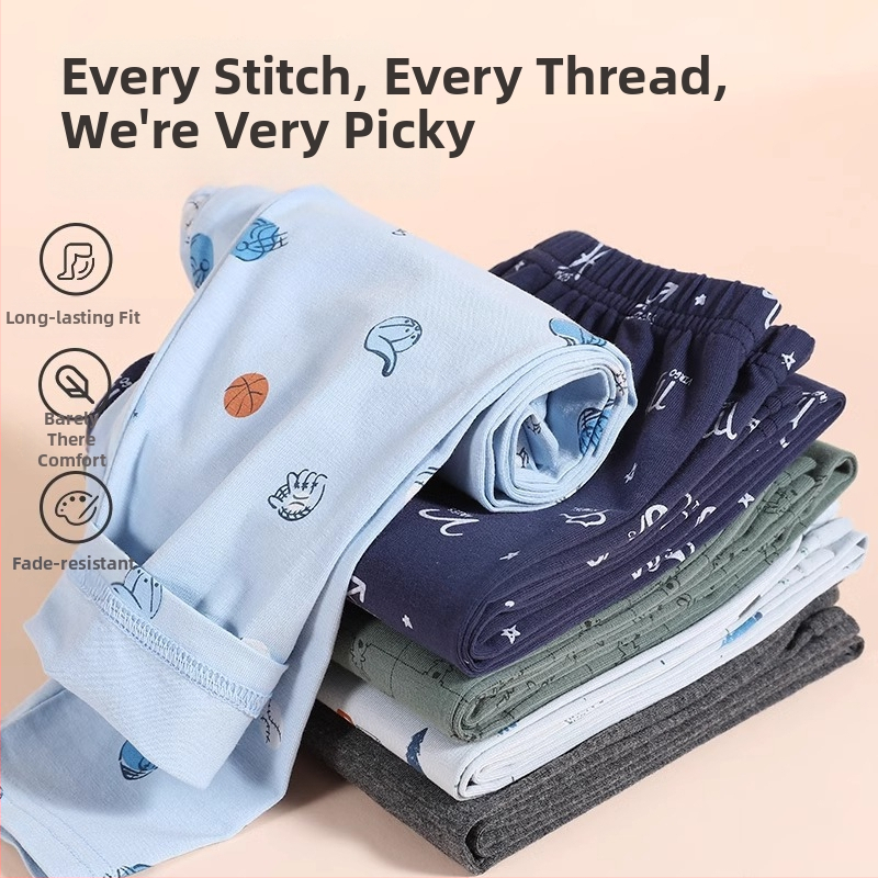 Chlapčenské dlhé nohavice z bavlny, stredný pás, 100% bavlna, jeseň-zima, vek 3–8 rokov