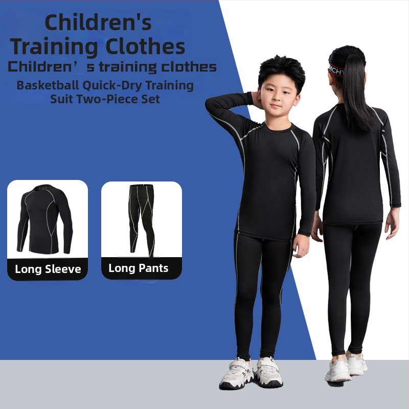 Unisex bērnu sporta komplekts ar stingru piegriezumu, garas piedurknes, gurnu garums, 92% poliesters ar 8% spandeksa oderi, velūra iekšpuse; piemērots ziemai, pavasarim un rudenim; basketbols, futbols, skrējiens.