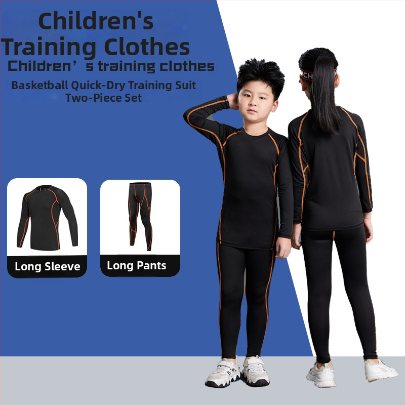 Unisex bērnu sporta komplekts ar stingru piegriezumu, garas piedurknes, gurnu garums, 92% poliesters ar 8% spandeksa oderi, velūra iekšpuse; piemērots ziemai, pavasarim un rudenim; basketbols, futbols, skrējiens.