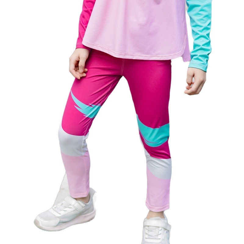 Mergaitėms skirtas rudens-žiemos dviejų dalių sportinis komplektas, UV apsauga, ilgos rankovės, iš regeneruotos celiuliozės pluošto