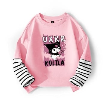 Vaikų marškinėliai su ilgomis rankovėmis naujagimiams mergaitėms, animacinių filmų raštas, corduroy audinys su triušio kailiu (pagrindinis audinys 91-95%)