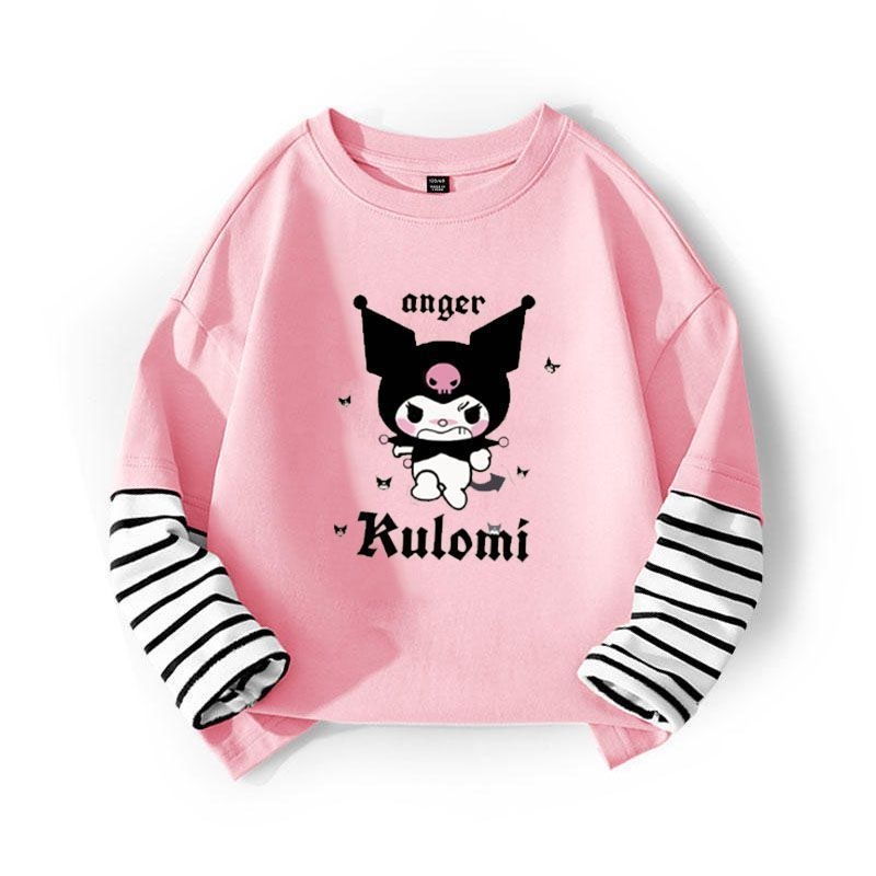 Vaikų marškinėliai su ilgomis rankovėmis naujagimiams mergaitėms, animacinių filmų raštas, corduroy audinys su triušio kailiu (pagrindinis audinys 91-95%)