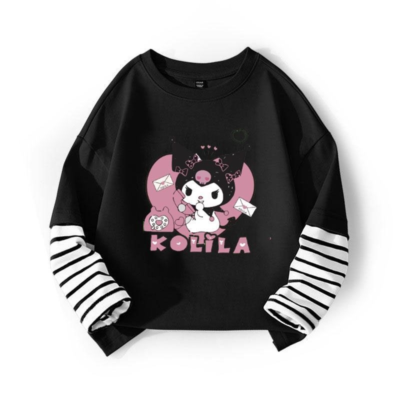 Vaikų marškinėliai su ilgomis rankovėmis naujagimiams mergaitėms, animacinių filmų raštas, corduroy audinys su triušio kailiu (pagrindinis audinys 91-95%)