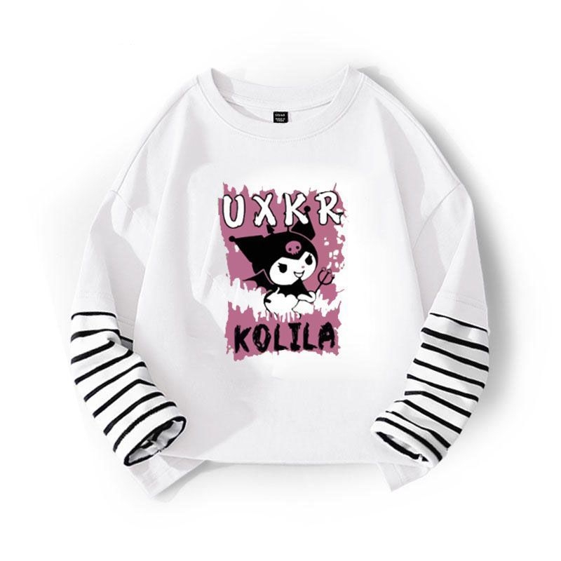 Vaikų marškinėliai su ilgomis rankovėmis naujagimiams mergaitėms, animacinių filmų raštas, corduroy audinys su triušio kailiu (pagrindinis audinys 91-95%)