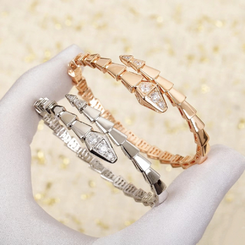 Baojia kígyó karkötő teljes gyémánttal, rugalmas nyitás, kevert anyagok, súly 20 g, Cold Wind stílus, személyre szabott trend ékszer