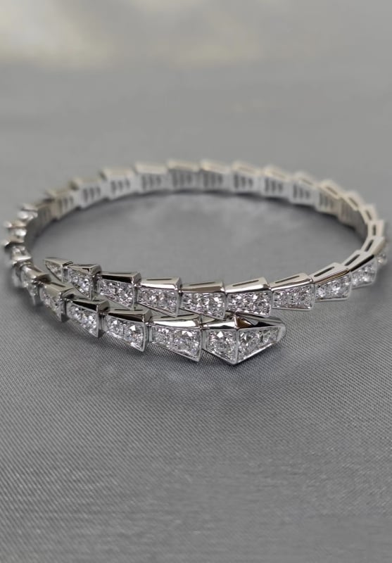 Baojia kígyó karkötő teljes gyémánttal, rugalmas nyitás, kevert anyagok, súly 20 g, Cold Wind stílus, személyre szabott trend ékszer