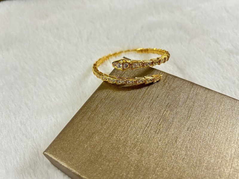 Baojia kígyó karkötő teljes gyémánttal, rugalmas nyitás, kevert anyagok, súly 20 g, Cold Wind stílus, személyre szabott trend ékszer