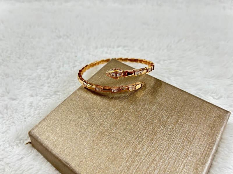 Baojia kígyó karkötő teljes gyémánttal, rugalmas nyitás, kevert anyagok, súly 20 g, Cold Wind stílus, személyre szabott trend ékszer