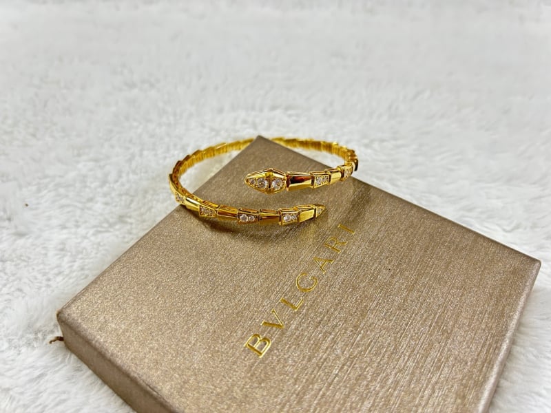 Baojia kígyó karkötő teljes gyémánttal, rugalmas nyitás, kevert anyagok, súly 20 g, Cold Wind stílus, személyre szabott trend ékszer