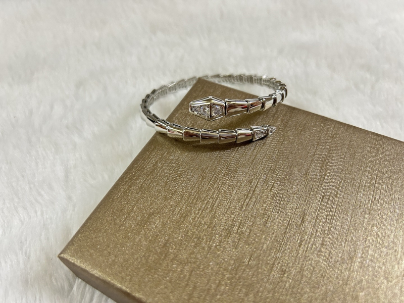 Baojia kígyó karkötő teljes gyémánttal, rugalmas nyitás, kevert anyagok, súly 20 g, Cold Wind stílus, személyre szabott trend ékszer