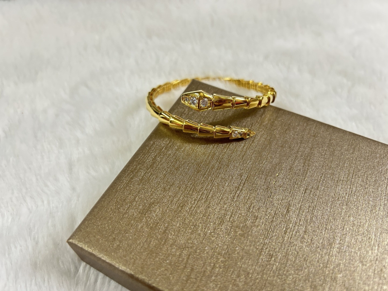 Baojia kígyó karkötő teljes gyémánttal, rugalmas nyitás, kevert anyagok, súly 20 g, Cold Wind stílus, személyre szabott trend ékszer