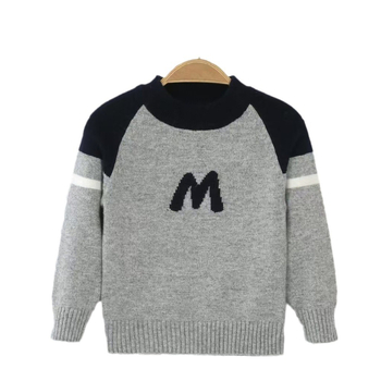 Vaikų megztinis, Korėjos stiliaus, storas kašmyro megztinis, apvali kaklo iškirptė, ilgos rankovės