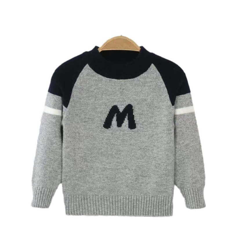 Vaikų megztinis, Korėjos stiliaus, storas kašmyro megztinis, apvali kaklo iškirptė, ilgos rankovės