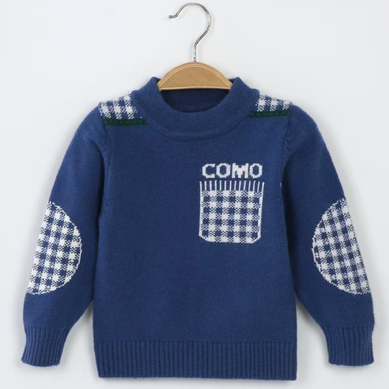 Vaikų megztinis, Korėjos stiliaus, storas kašmyro megztinis, apvali kaklo iškirptė, ilgos rankovės