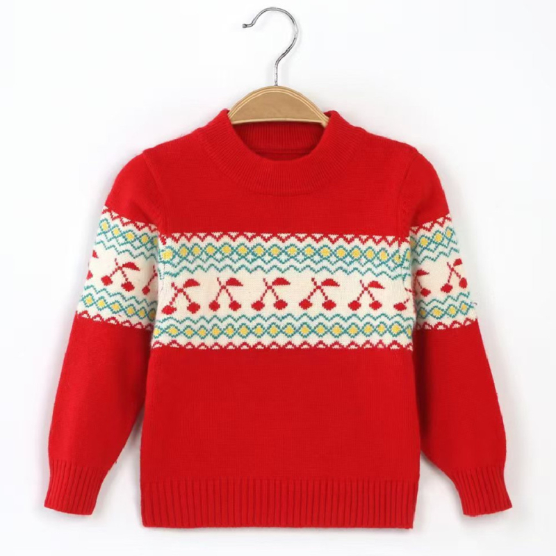 Vaikų megztinis, Korėjos stiliaus, storas kašmyro megztinis, apvali kaklo iškirptė, ilgos rankovės