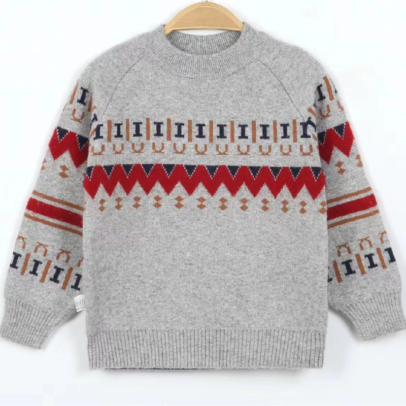 Vaikų megztinis, Korėjos stiliaus, storas kašmyro megztinis, apvali kaklo iškirptė, ilgos rankovės